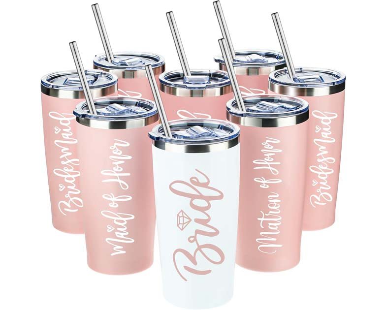 Sabary Bride Gifts Bridesmaid Tumblers Set of 8