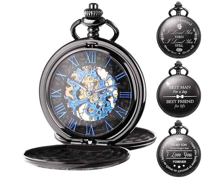 Mechanical Personalized Engraved Pocket Watch