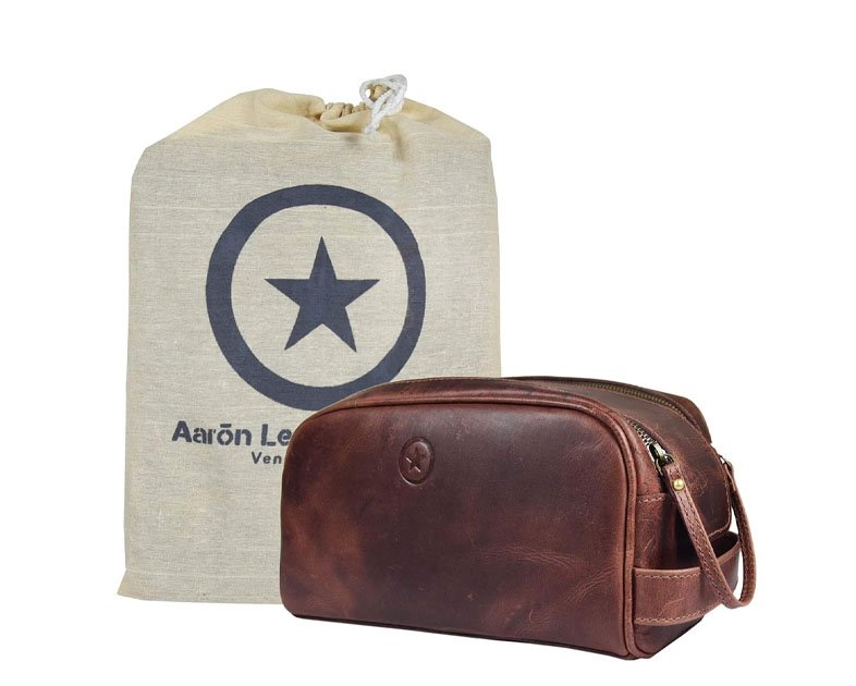 Leather Toiletry Bag for Men