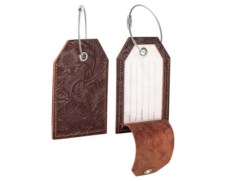 Genuine Leather Set of 2 Luggage Tag