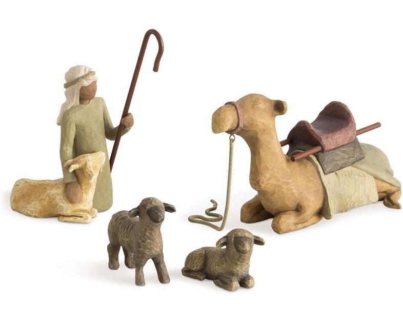 Willow Tree Shepherd and Stable Animals