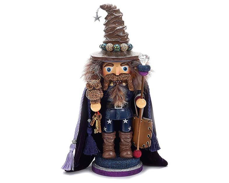 Kurt Adler 15" Hollywood Wizard Nutcracker with Owl