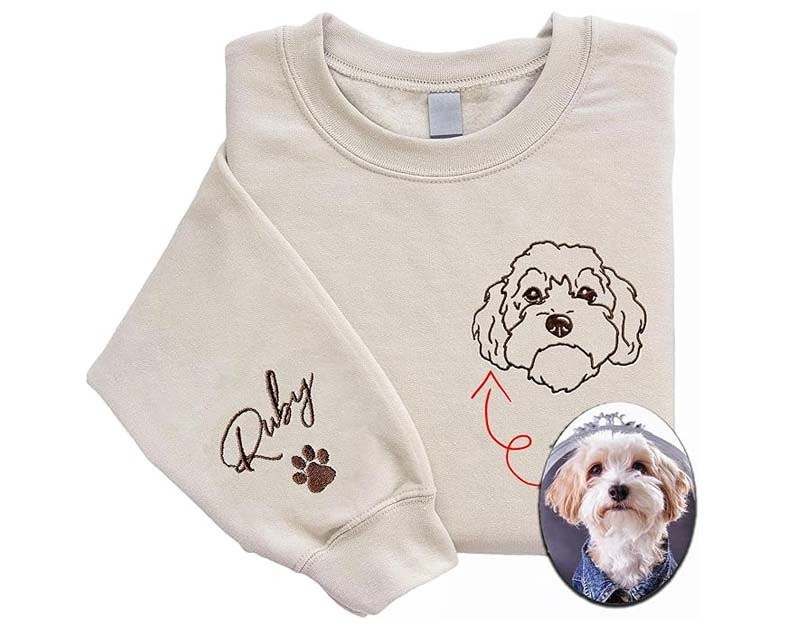 LOVELYPOD Custom Embroidered Dog Mom Sweatshirt