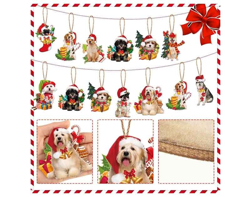 40 Pieces Dog Christmas Tree Ornament Xmas Decorations