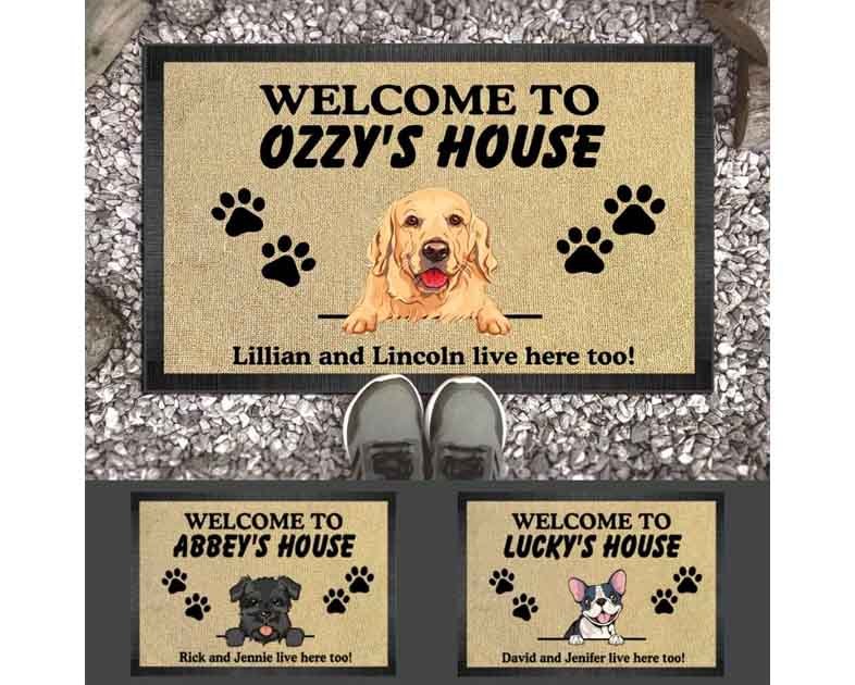 Personalized Welcome to Dog's House Doormat