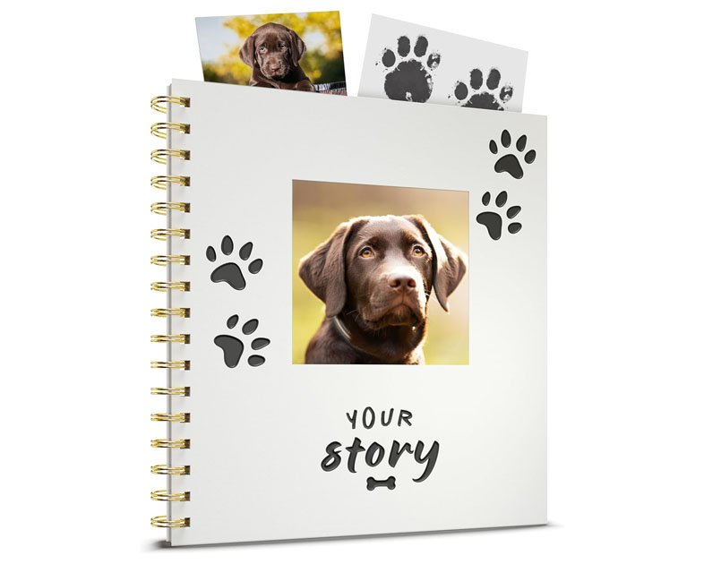 New Puppy Gift – Keepsake Dog Memory Book & Photo Album