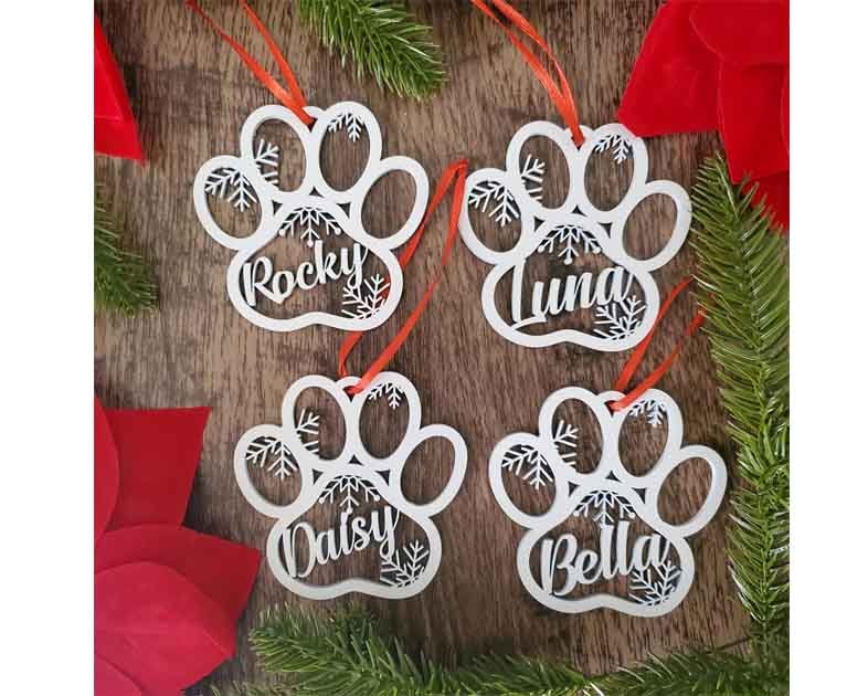 Personalized Dog Paw Ornament