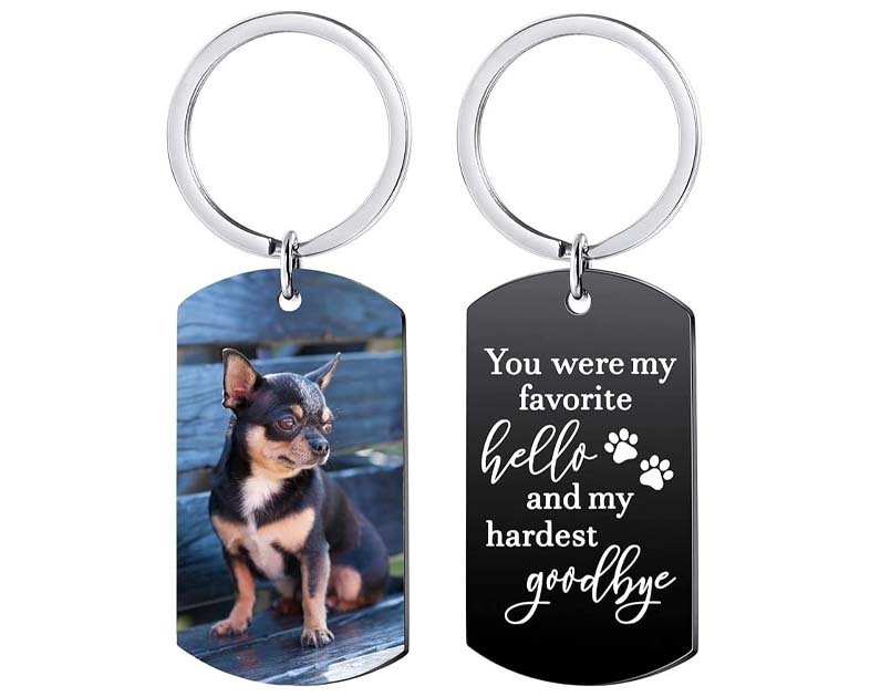 Personalized Dog Memorial Photo Keychain