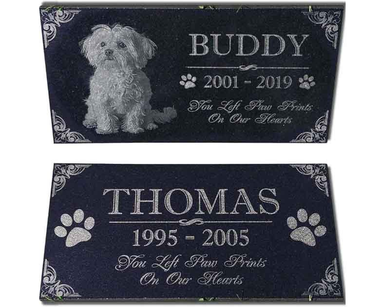 You Left Paw Prints on Our Hearts Pet Memorial Stones