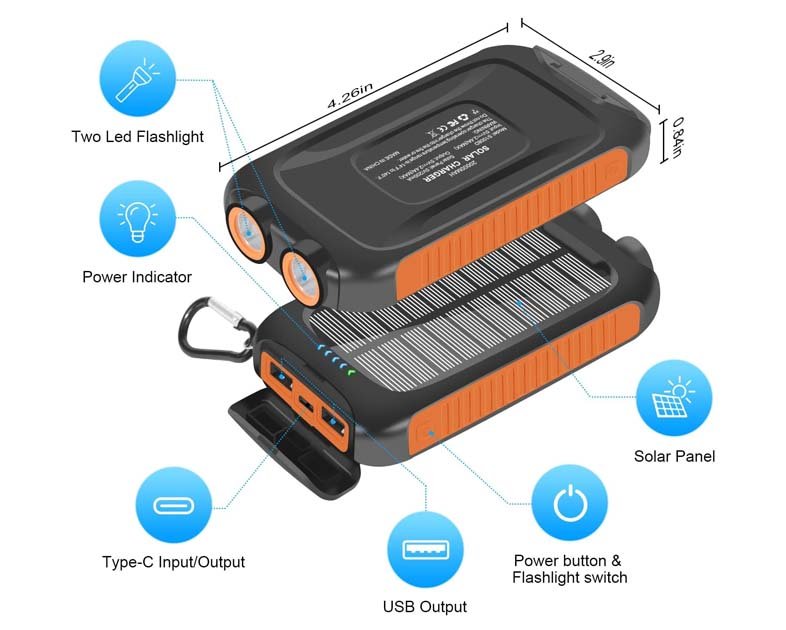Portable Charger Solar Power Bank