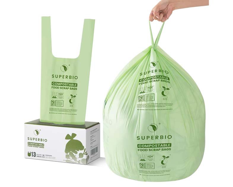 SUPERBIO 13 Gallon Compostable Kitchen Waste Bags
