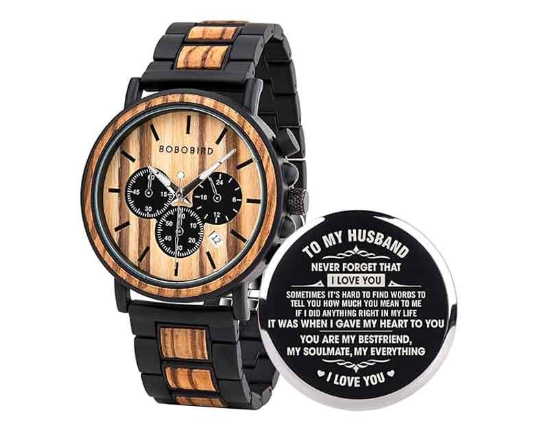 BOBO BIRD Mens Personalized Engraved Wooden Watches