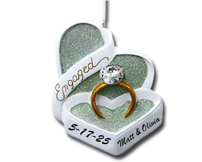 Engagement Christmas Ornament Personalized Engagement Ring Ornament