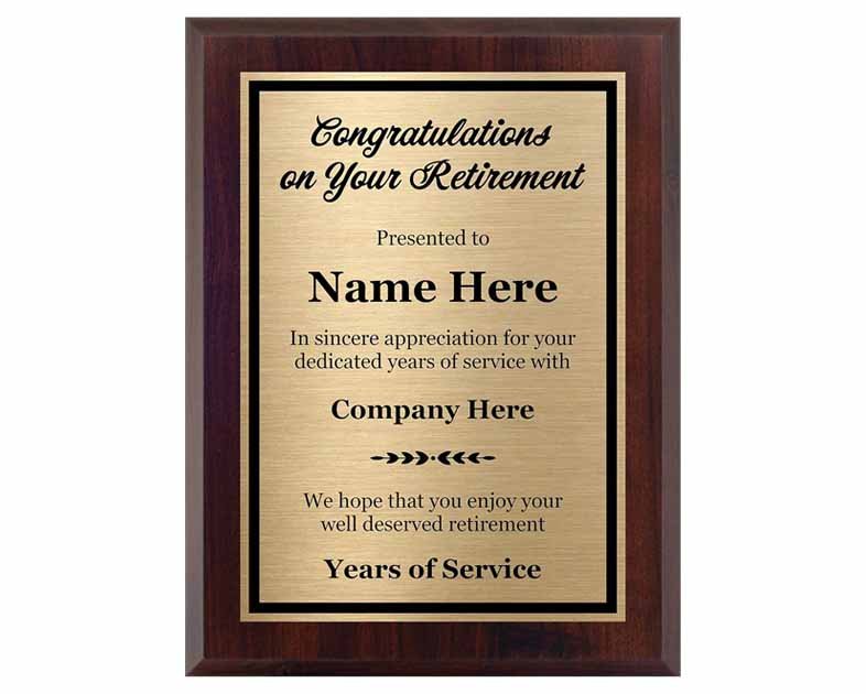 Customized Retirement Plaque 8x10