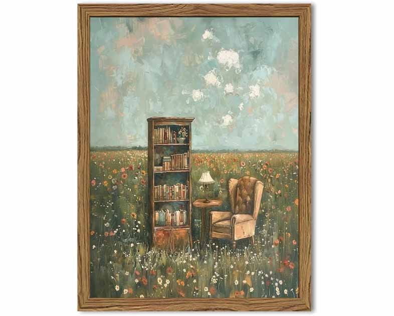 Vintage Whimsical Book Lover Wall Art