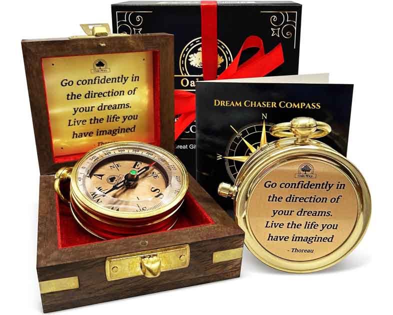 The Dream Chaser Compass in Wooden Box