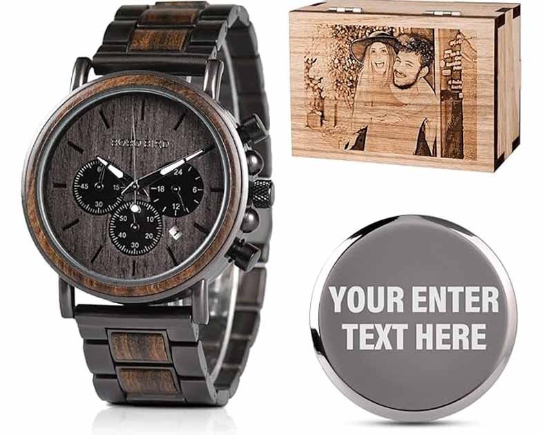 2win Engraved Wooden Watch