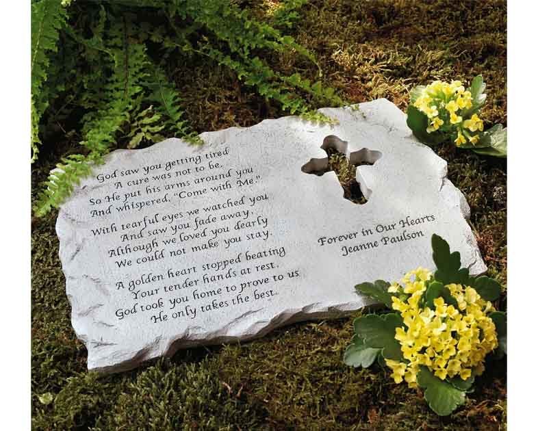 Let's Make Memories Personalized Cross Memorial Stone