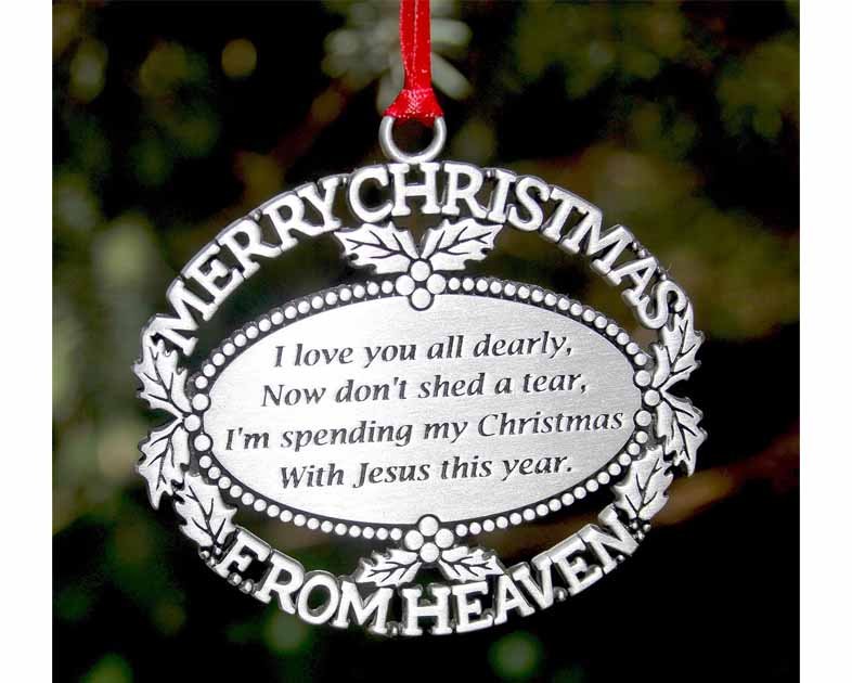 Pewter Finish Keepsake Memorial Ornament with Poem in Gift Box