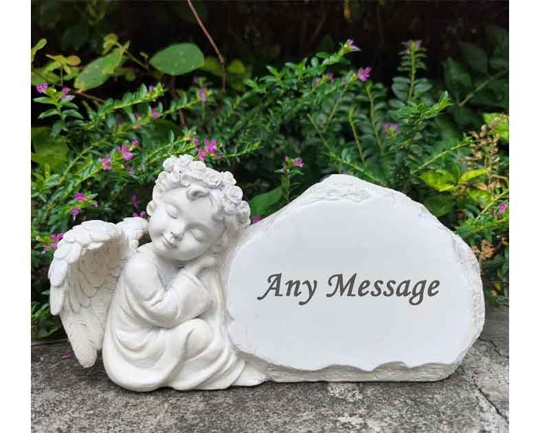 Personalized Memorial Garden Angel Stones Engraved with Any Message