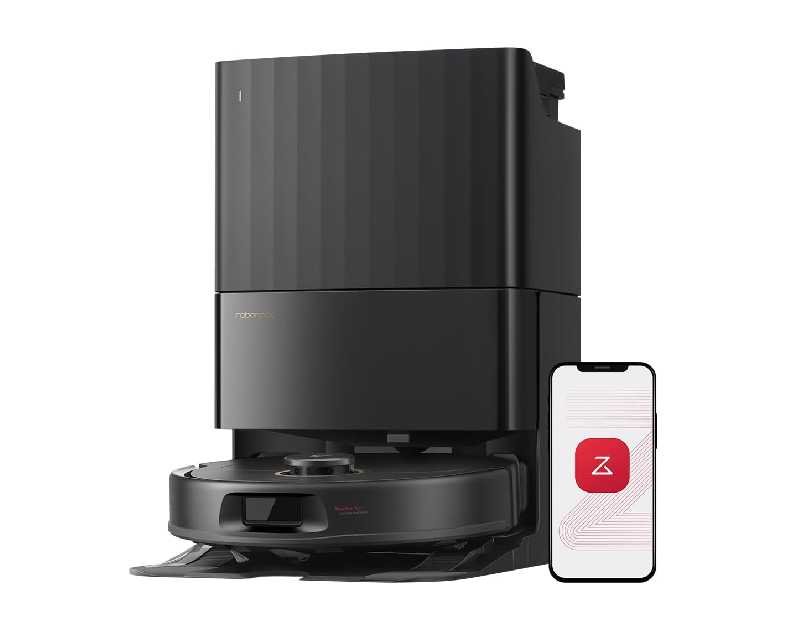 roborock Qrevo S5V Robot Vacuum and Mop, FlexiArm Edge Mopping, 12,000Pa Suction, Dual Zero-Tangle System, Smart Obstacle Avoidance, 10mm Mop Lifting, Auto Mop Washing&Drying, Self-Emptying&Refilling