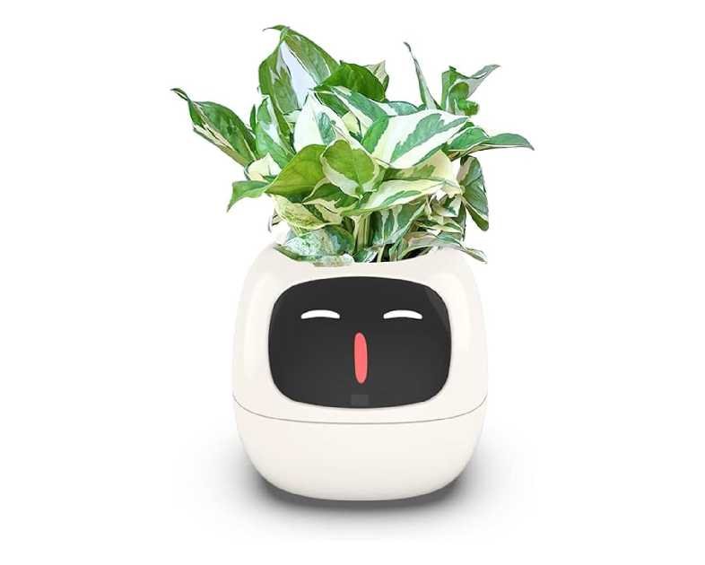 Smart Flowerpots,Smart Pet Planter,Ai Planter,Intelligent Flowerpots,Multiple Expressions,7 Smart Sensors, and Ai Chips Make Raising Plants Easy and Fun for Living Room,Plant-Free(White