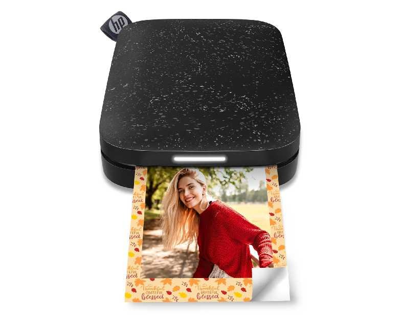 HP Sprocket 2x3" Instant Smartphone Photo Printer - Portable Color Wireless Mobile Printer - Zink Sticky-Back Photos - Print from Compatible iOS & Android Devices with Bluetooth w/ App - Black
