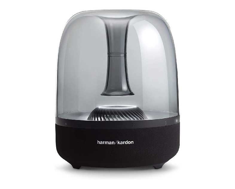Harman Kardon Aura Studio 3 - Elegant, BT Wireless Speaker with Premium Design and Ambient Lighting- Black