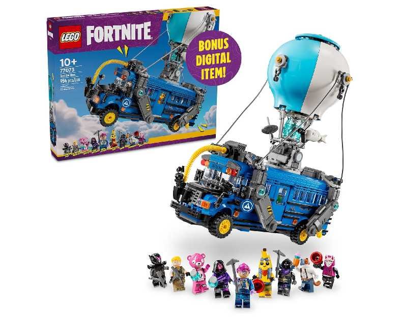 LEGO Fortnite Battle Bus Building Toy - Collectible Fortnite Toy for Kids, Boys & Girls, Ages 10+ - Pretend Play Set with 9 Minifigures from Video Game - Gift for Christmas - 77073