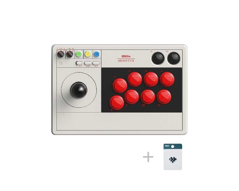 8Bitdo Arcade Stick for Switch & Windows, Arcade Fight Stick Support Wireless Bluetooth, 2.4G Receiver and Wired Connection