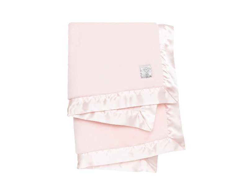 Little Giraffe Posh Mink Baby Blanket - Double-Sided Ultra Soft Plush Fabric, for New Moms, Newborn Must-Have for Girls, Cozy & Cuddly Comfort Blanket, 29" x 35", Pink