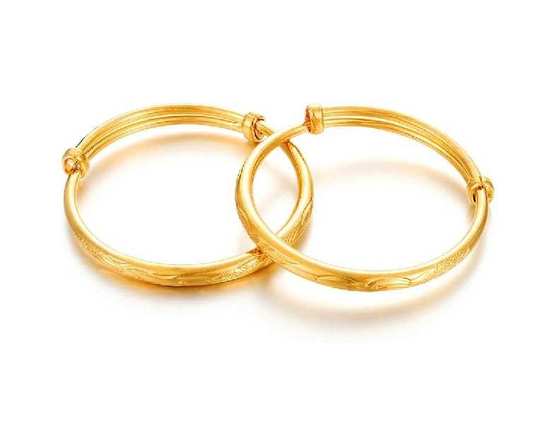 Ethlyn 2pcs/lot Baby Bracelet for infant Girls Boys 18K Gold Plated Kids Baby Expandable Adjustable Bangles &bracelets Birthday Christmas Gifts
