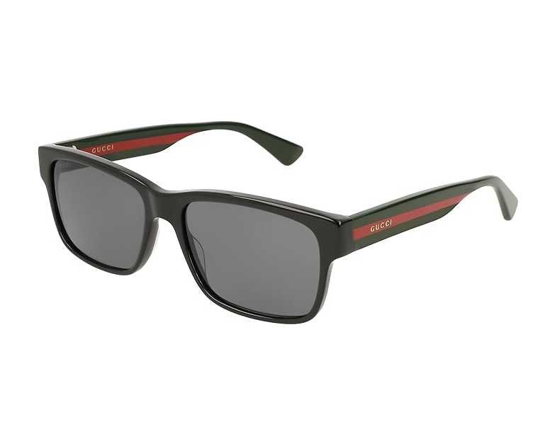 Gucci GG0340S-006-58 Rectangular Sunglasses, Black (/Multicolour), 58