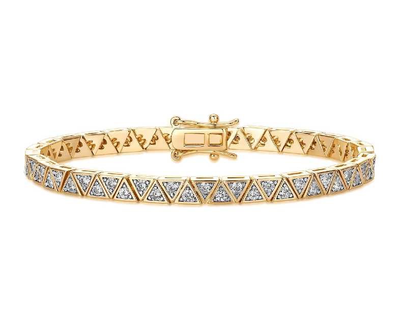 PAVOI 14K Gold Plated Tennis Bracelets for Women - Bezel Set Cubic Zirconia Bracelet - Simulated Diamonds Round, Trillion, Trinity, Radiant, Pear, Heart Cut Stones Wedding Jewelry Gifts for Brides