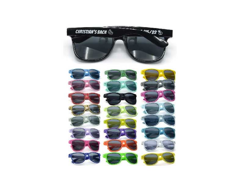 Personalized Sunglasses Bulk Party Favors Adult Gifts Custom Wedding/Bachelor/Birthday/School Graduation/Bridal/Groomman/Company Personalized Party Sunglasses Gifts for Guests (10PC Black)