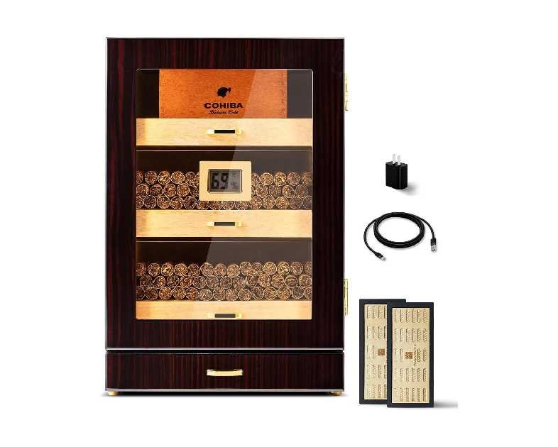 Woodronic Cigar Humidor Cabinet with LED Light
