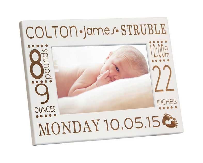 Personalized Birth Announcement Picture Frame with Stats - Newborn Baby Photo Frame - Nursery Decor - Gift for New Parents - Custom Baby - Newborn - Birth Information