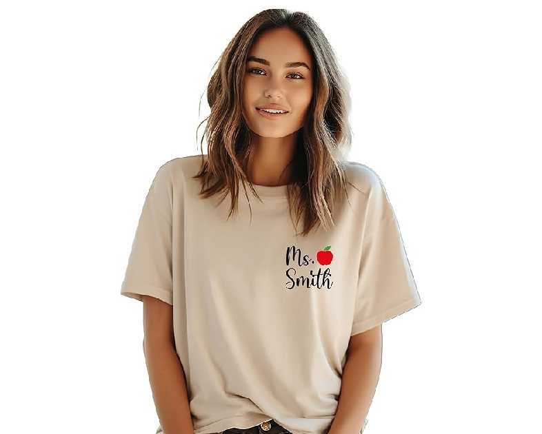 Personalized Teacher Shirts Custom Teacher Shirt Mrs Name Teacher Tshirts for Teachers Gift Elementary Back to School Outfit