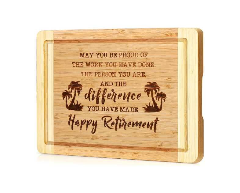 Retirement Gift for Woman 2025, Engraved Cutting Board Retirement Gifts for Women Men, Coworker Leaving Gifts Happy Retired Present for Coworker Friend Boss Teacher Nurse Mom Retired