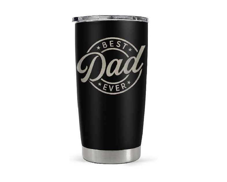 SANDJEST Best Dad Ever Tumbler with Lid - 20oz Insulated Stainless Steel Cup- Coffee Mug for Sport Travel Office, Gift for Father’s Day Birthday