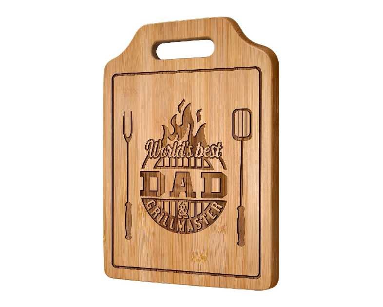 AceThrills Dad Gifts for Dad Birthday Gift for Dads Christmas Gifts Who Wants Nothing from Daughter Son - Engraved Bamboo Cutting Board 12.3"L x 8.7"W x 0.4"Th