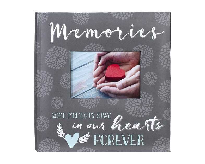 Malden International Designs 2 Up 4x6 Memories Sentiment Book Bound Gray Printed Paper Photo Album With Memo Writing Space