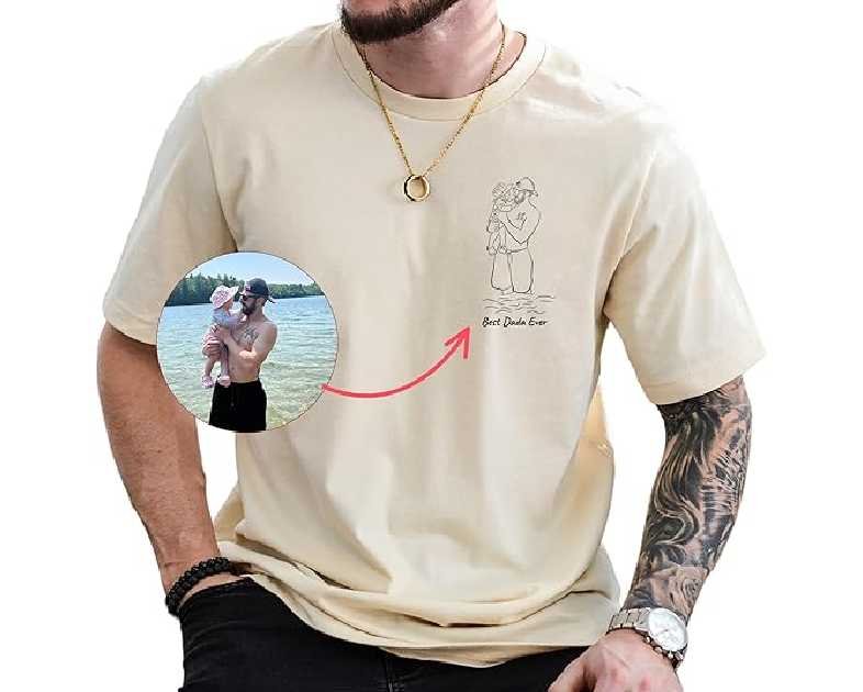 NAZENTI Custom Bootleg Dad Bootleg Rap Tee, Personalized T-Shirts with Picture for Father’s Day, Christmas, Birthday