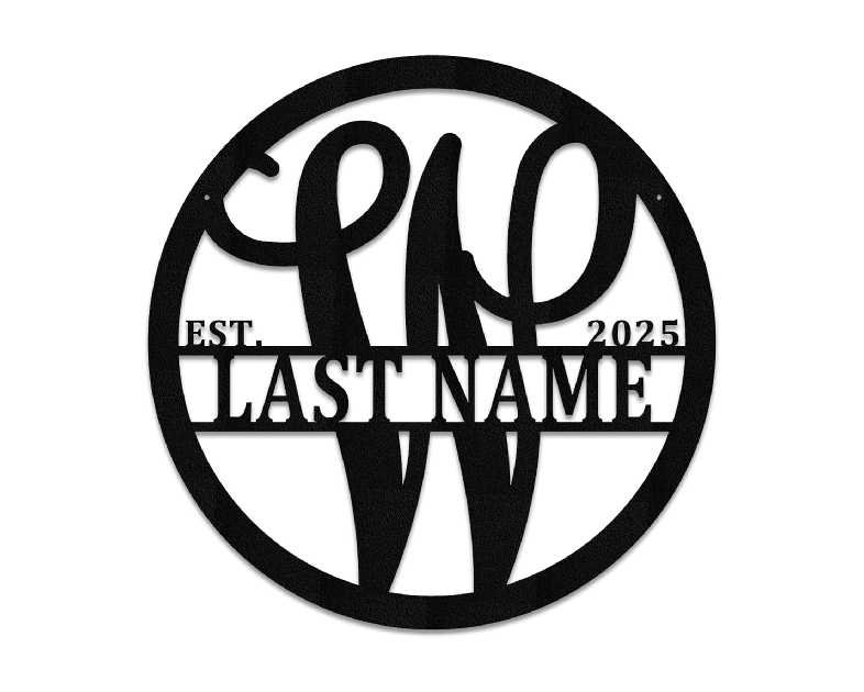 Personalized Metal Monogram Sign. Wedding Gift