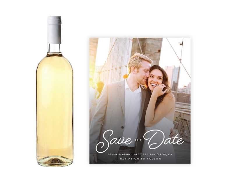 Andaz Press Personalized Photo Wine Bottle Labels, Bulk 20-Pack, Custom Labels for Bottles, Customized Wedding, Graduation, Birthday