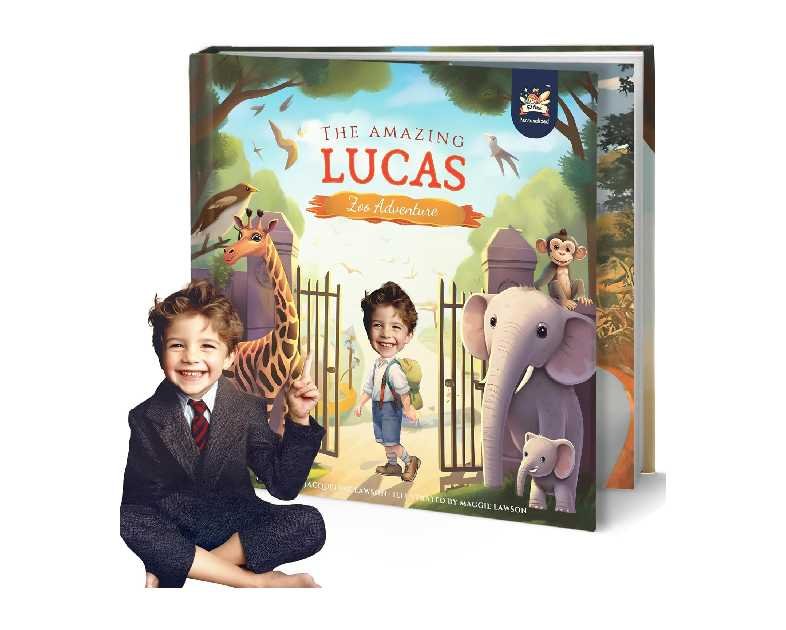 Personalized Children Story Book - Amazing Zoo Adventure - Customized Name & Photo - Baby Gifts - Kids Engaging Story - Elfink (Soft Cover)