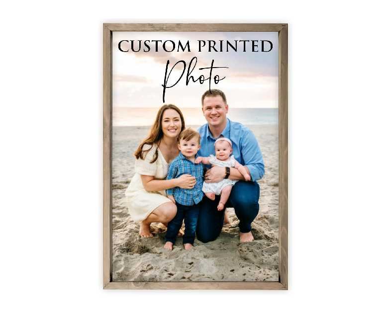 MRC Wood Products Custom Printed Portrait – Personalized Photo Artwork on Canvas Textured Board – 4 Size Options & 2 Frame Choices
