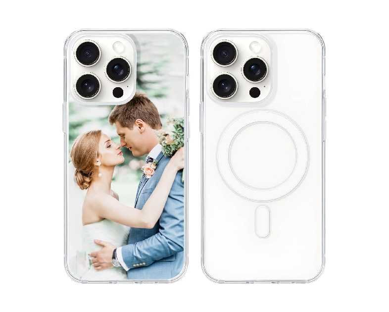 Custom Pictures Phone Case for iPhone 17/16/15/14/13/12 Pro Max Air, Personalized Magnetic Phone Case with Photo, Clear Acrylic Phone Cover Gift for Him/Her Family