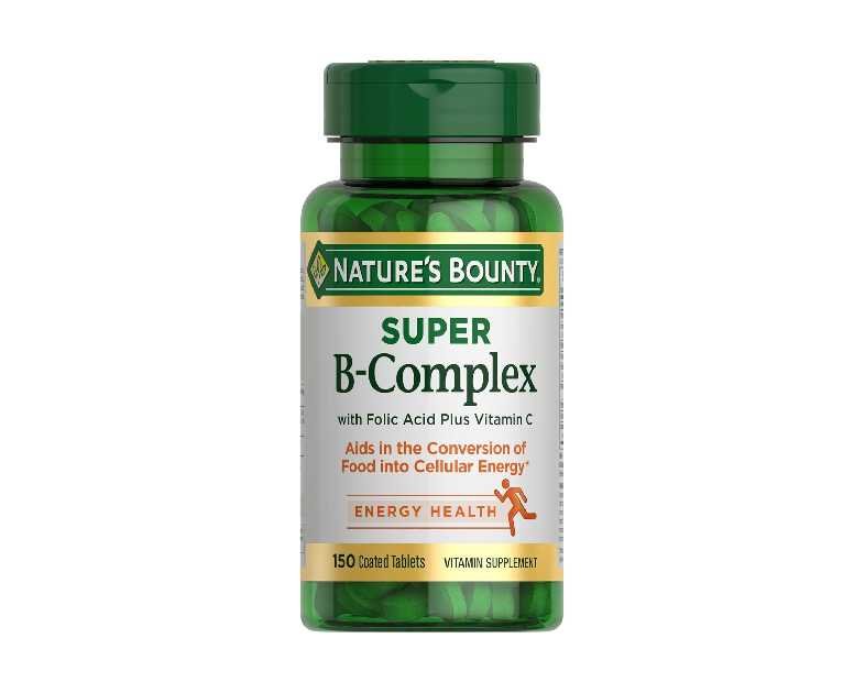 Nature's Bounty Super B Complex Vitamins with Vitamin C & Folic Acid, Vitamins for Immune & Cellular Energy Support, 150 Tablets
