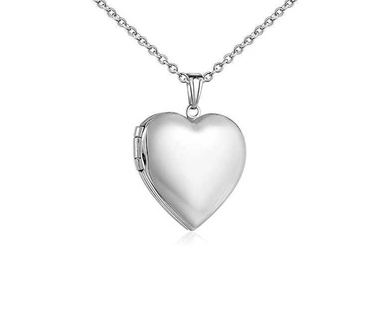YOUFENG Love Heart Locket Necklace that Holds Pictures Polished Lockets Necklaces Birthday Gifts